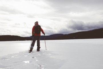 hiker on ice