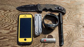 phone and knife for protection