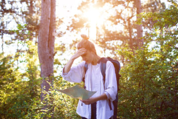 Hiker gets lost in the woods